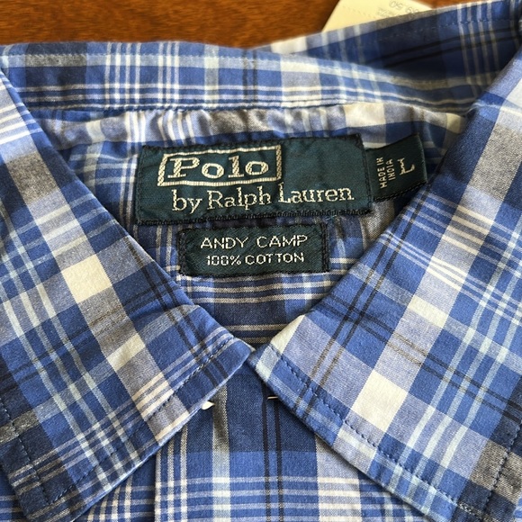 Polo by Ralph Lauren Andy Camp 100% Cotton short sleeve button down shirt, Large - Picture 2 of 5